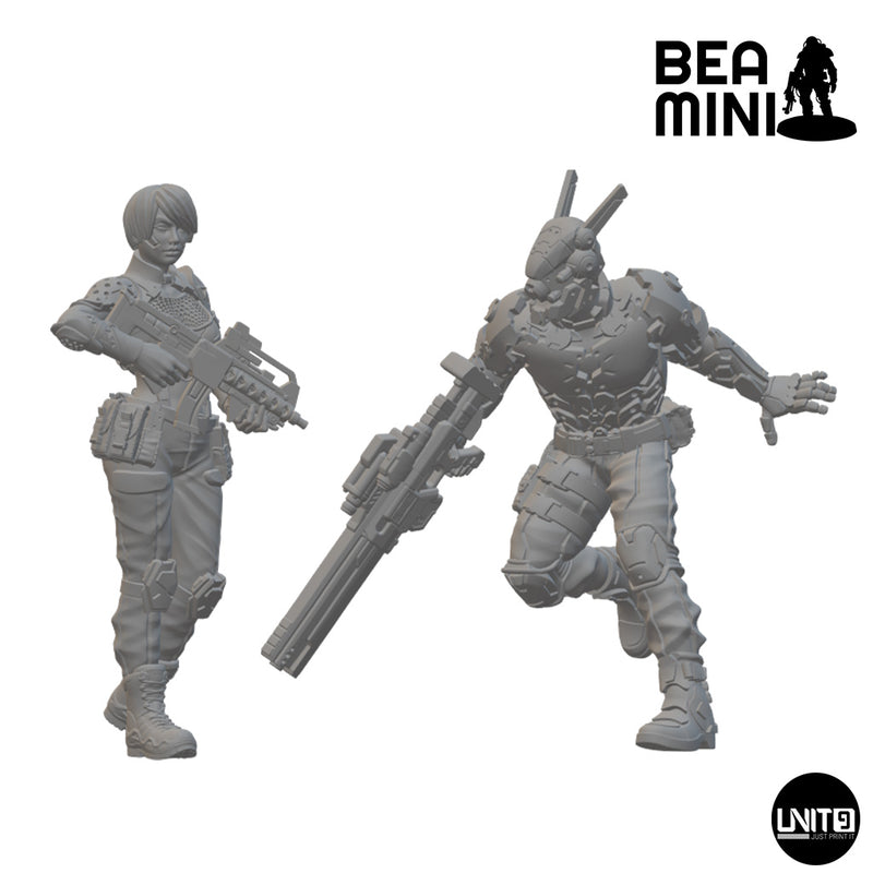 Hekaton & Daori | BeaMini Unpainted Sci-fi Miniatures
