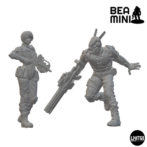 Hekaton & Daori | BeaMini Unpainted Sci-fi Miniatures