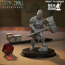 Orc Female Barbarian 01 | BeaMini Print to Order Miniatures