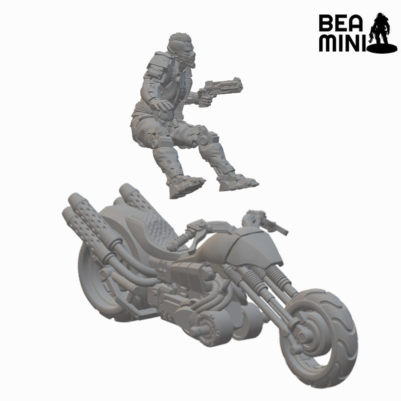 Rustgut on Motorbike | BeaMini Unpainted Sci-fi Miniatures