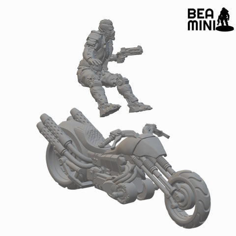 Rustgut on Motorbike | BeaMini Unpainted Sci-fi Miniatures