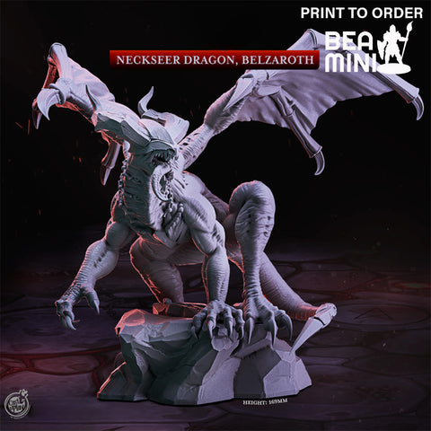 Neckseer Dragon, Belzaroth | BeaMini Print to Order Miniatures