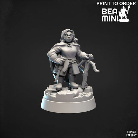 Dwarf Female Fighter | BeaMini Print to Order Miniatures