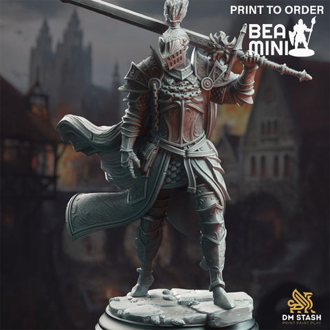 Lothar the Black - Knight of the Dusk | BeaMini Print to Order Miniatures