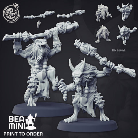 Qunk 'The Shaman' - Kobold Cleric | BeaMini Print to Order Miniatures