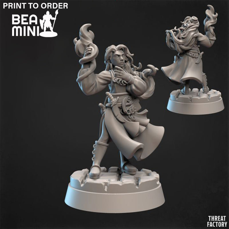 Human Female Sorcerer | BeaMini Print to Order Miniatures