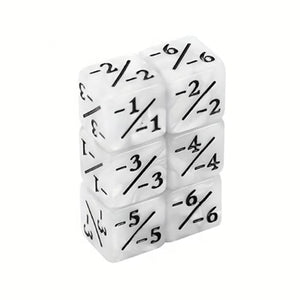 MTG Negative Counter Dice (pack of 10) - Pearl/Black