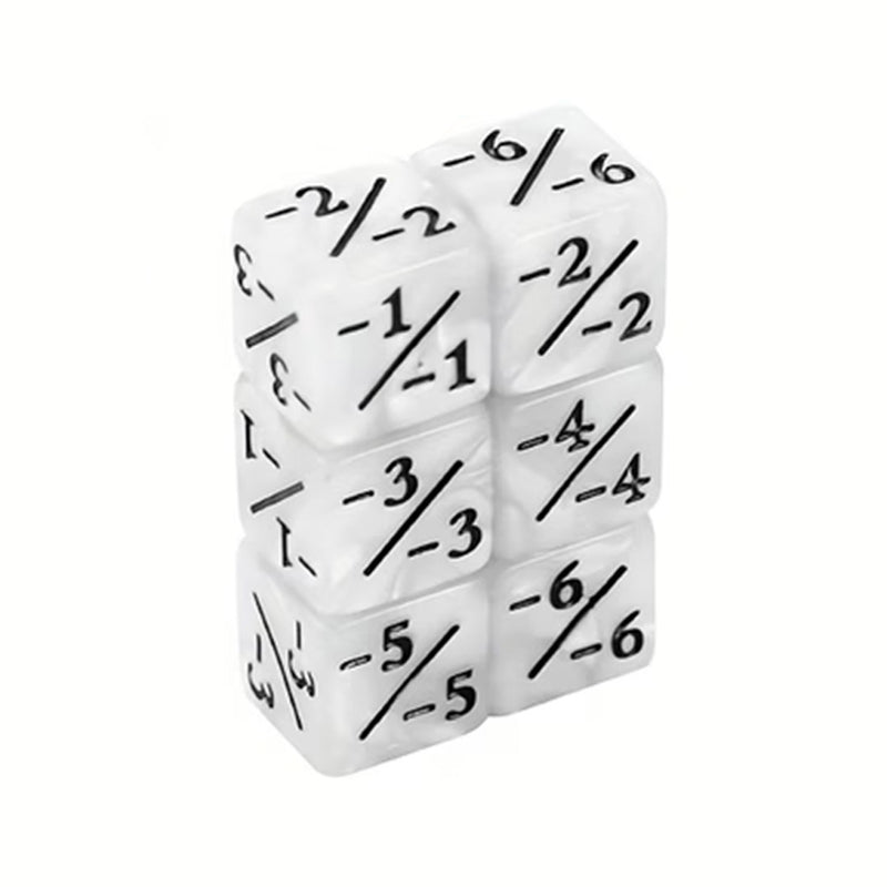 MTG Negative Counter Dice (pack of 10) - Pearl/Black