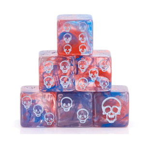 Pastel Skulls - 10pc D6 set with free dice bag