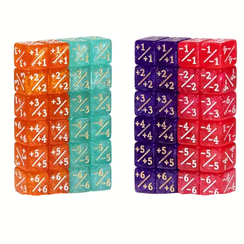 MTG 48 Mini Counter Dice - Purple, Teal, Pink, Orange