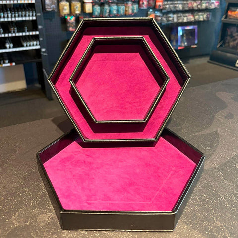 Hexagon Dice Tray and Box - Purple