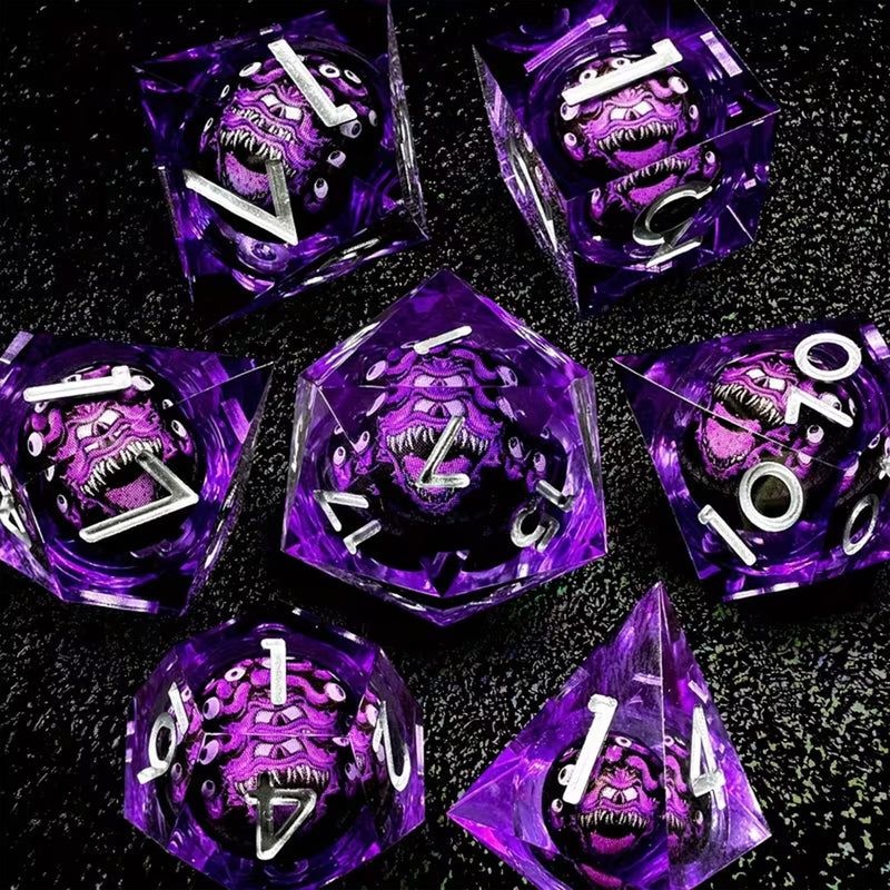 Purple People Eater - Handcrafted Liquid Core Dice Set