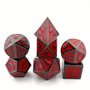 Scarlet Paladin - 7 Piece Metal Polyhedral Dice Set & Dice Case