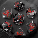 Shadow Drake - 7 Piece Metal Polyhedral Dice Set & Dice Case