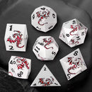 Silvara - 7 Piece Metal Polyhedral Dice Set & Dice Case