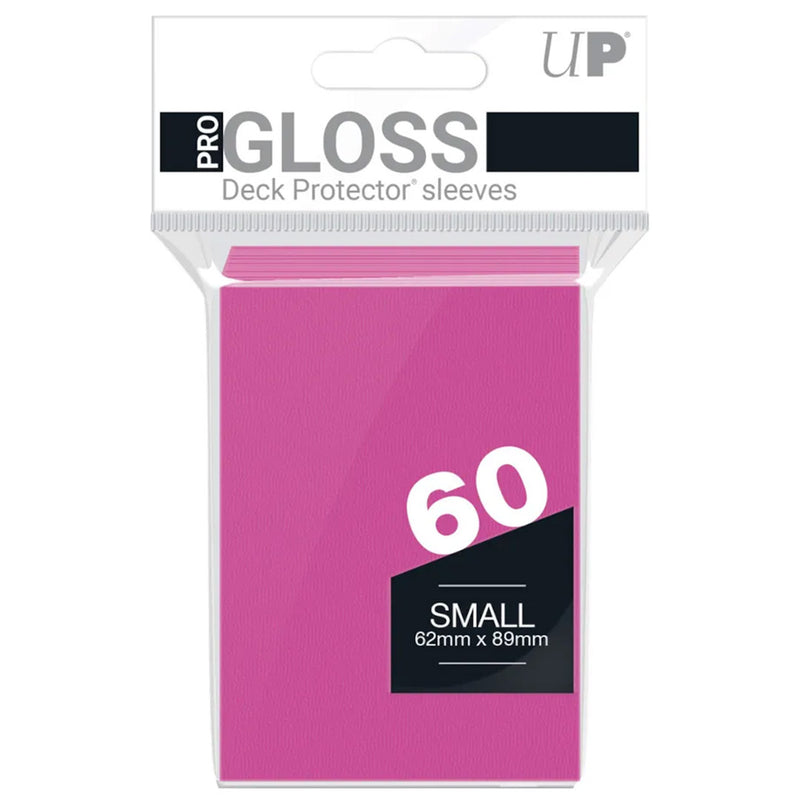 Ultra Pro Small Gloss Deck Protector Sleeves 60 Pack - Bright Pink