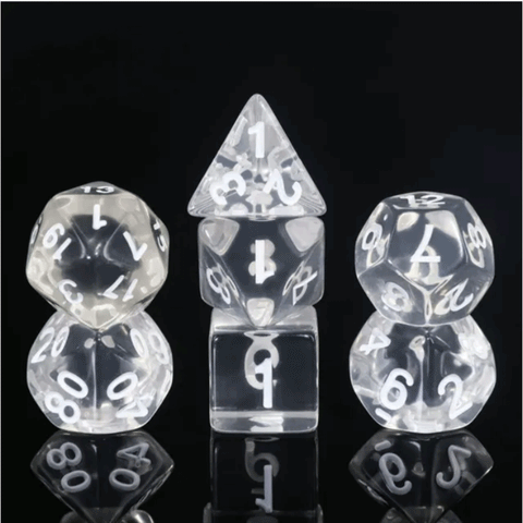 Snow Melt - 7 Piece Polyhedral Dice Set + Dice Bag