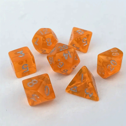 Tangerine - Mini Polyhedral Dice Set