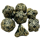 Violent Vertices - 7 Piece Hollow Metal Polyhedral Dice Set & Dice Case