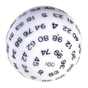 D100 (One Hundred Sided Dice) - White/Black