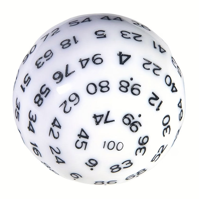 D100 (One Hundred Sided Dice) - White/Black