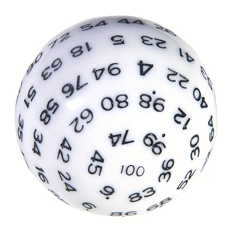 D100 (One Hundred Sided Dice) - White/Black