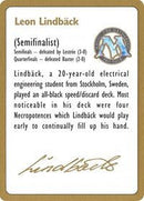 1996 Leon Lindback Biography Card [World Championship Decks] - Bea DnD Games