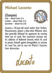 1996 Michael Loconto Biography Card [World Championship Decks] - Bea DnD Games