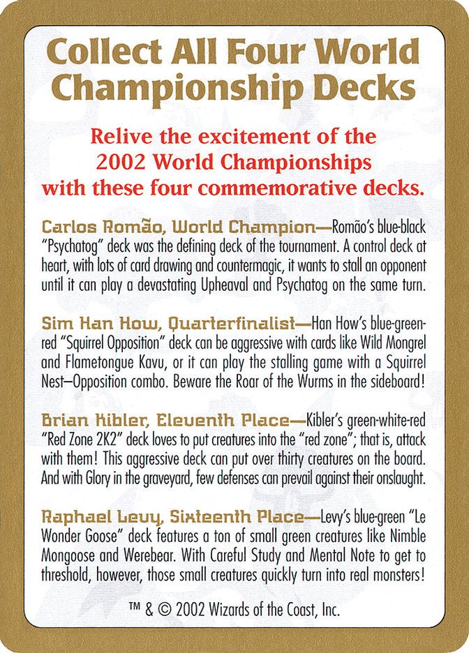 2002 World Championships Ad [World Championship Decks 2002] - Bea DnD Games