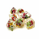 A Stitch In Time - 7 Piece Polyhedral Dice Set + Dice Bag - Bea DnD Games