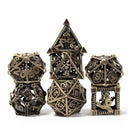 Adventuring Party 7 Piece Hollow Metal Polyhedral Dice Set & Dice Case - Bea DnD Games