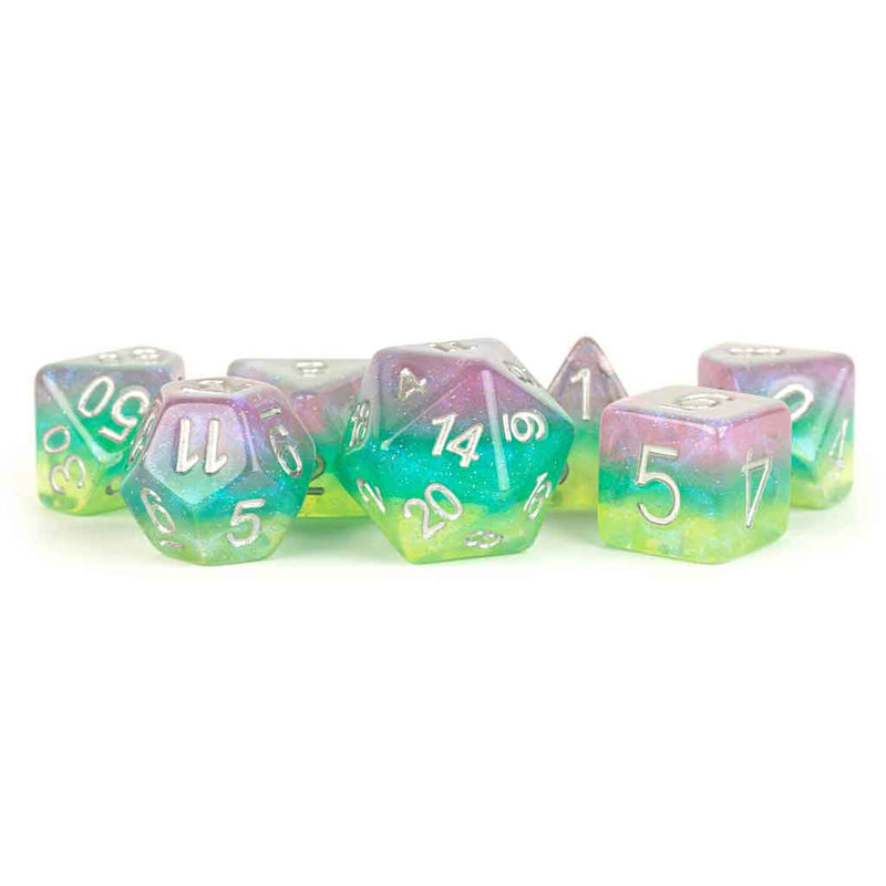 Age of Aquarius - 7 Piece Polyhedral Dice Set + Dice Bag - Bea DnD Games