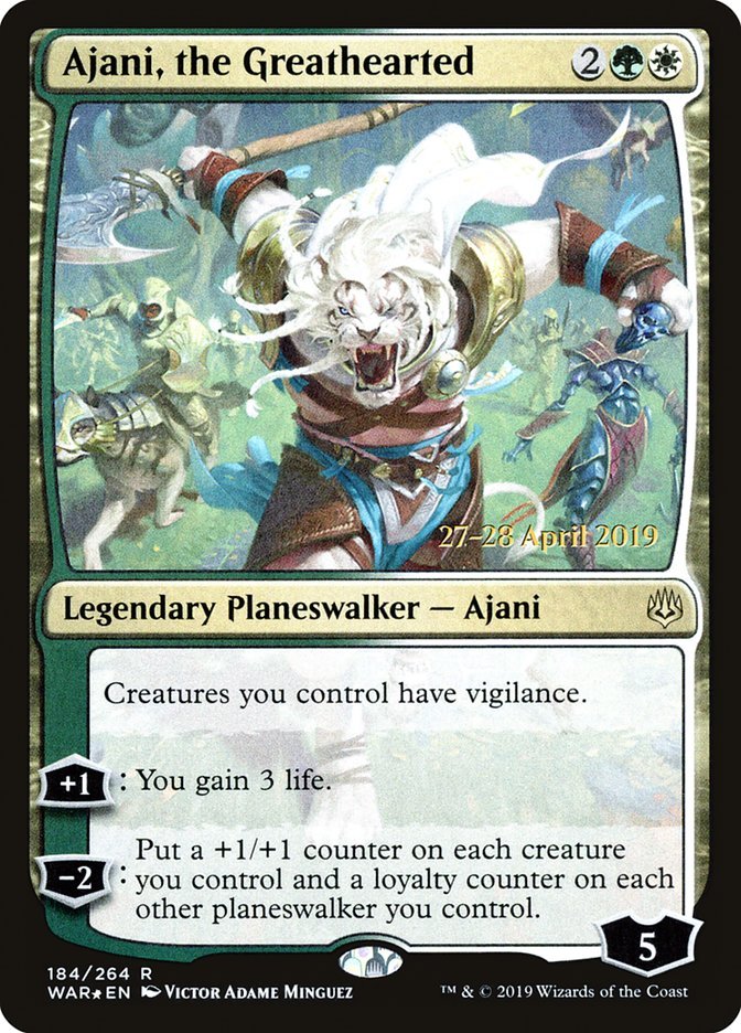 Ajani, the Greathearted [War of the Spark Prerelease Promos] - Bea DnD Games