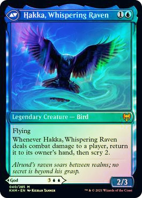 Alrund, God of the Cosmos // Hakka, Whispering Raven [Kaldheim Prerelease Promos] - Bea DnD Games