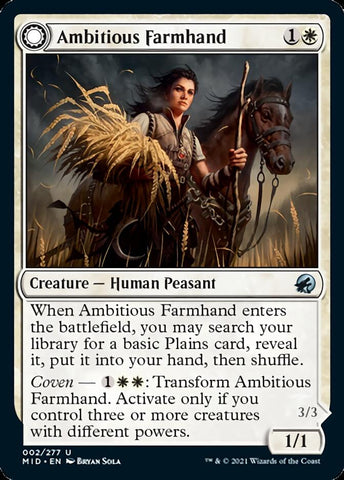 Ambitious Farmhand // Seasoned Cathar [Innistrad: Midnight Hunt] - Bea DnD Games