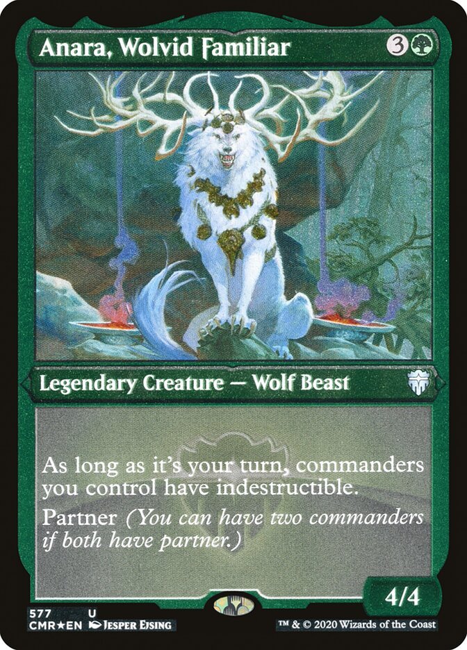 Anara, Wolvid Familiar (Etched) [Commander Legends] - Bea DnD Games