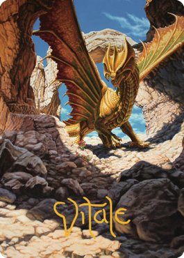 Ancient Brass Dragon Art Card (02) (Gold-Stamped Signature) [Commander Legends: Battle for Baldur's Gate Art Series] - Bea DnD Games