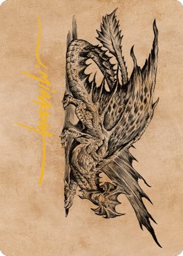 Ancient Brass Dragon Art Card (49) (Gold-Stamped Signature) [Commander Legends: Battle for Baldur's Gate Art Series] - Bea DnD Games