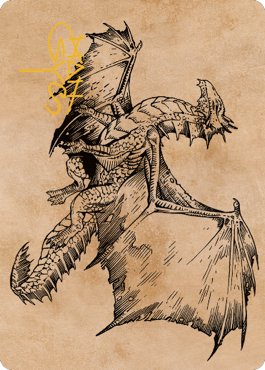 Ancient Bronze Dragon Art Card (58) (Gold-Stamped Signature) [Commander Legends: Battle for Baldur's Gate Art Series] - Bea DnD Games