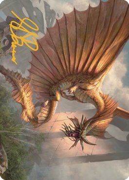 Ancient Gold Dragon Art Card (28) (Gold-Stamped Signature) [Commander Legends: Battle for Baldur's Gate Art Series] - Bea DnD Games