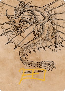 Ancient Gold Dragon Art Card (44) (Gold-Stamped Signature) [Commander Legends: Battle for Baldur's Gate Art Series] - Bea DnD Games
