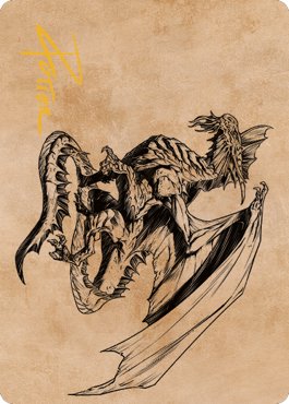 Ancient Silver Dragon Art Card (47) (Gold-Stamped Signature) [Commander Legends: Battle for Baldur's Gate Art Series] - Bea DnD Games