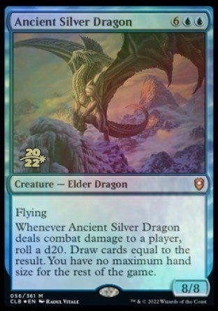 Ancient Silver Dragon [Commander Legends: Battle for Baldur's Gate Prerelease Promos] - Bea DnD Games
