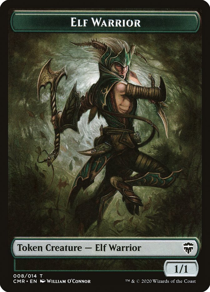 Angel // Elf Warrior Double-Sided Token [Commander Legends Tokens] - Bea DnD Games