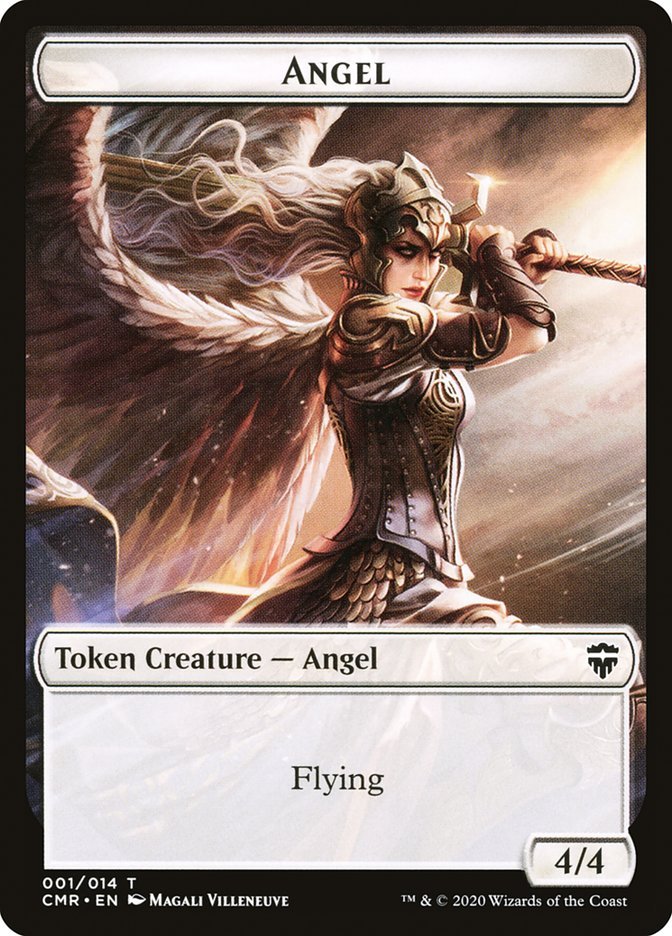 Angel // Salamander Warrior Double-Sided Token [Commander Legends Tokens] - Bea DnD Games