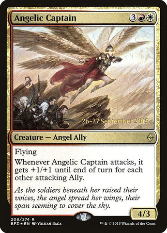 Angelic Captain [Battle for Zendikar Prerelease Promos] - Bea DnD Games