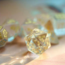 Angelic Script Handcrafted Glass Dice Set & Dice Case - Bea DnD Games