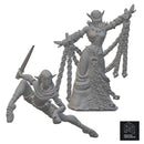 Aranea Webwalker and Drow Shadow Dancer | BeaMini Unpainted RPG Miniatures - Bea DnD Games