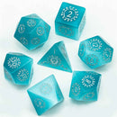 Arcanus Fabula - Blue Quartz Gemstone Dice Set & Dice Case - Bea DnD Games