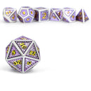 Archmage 7 Piece Metal Polyhedral Dice Set & Dice Case - Bea DnD Games